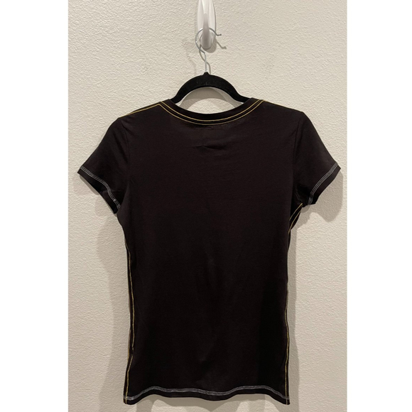 NFL Pittsburgh Steelers Football Black Yellow Short Sleeve Top - Picture 3 of 3